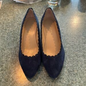 Talbots blue suede wedge heel size 7.5